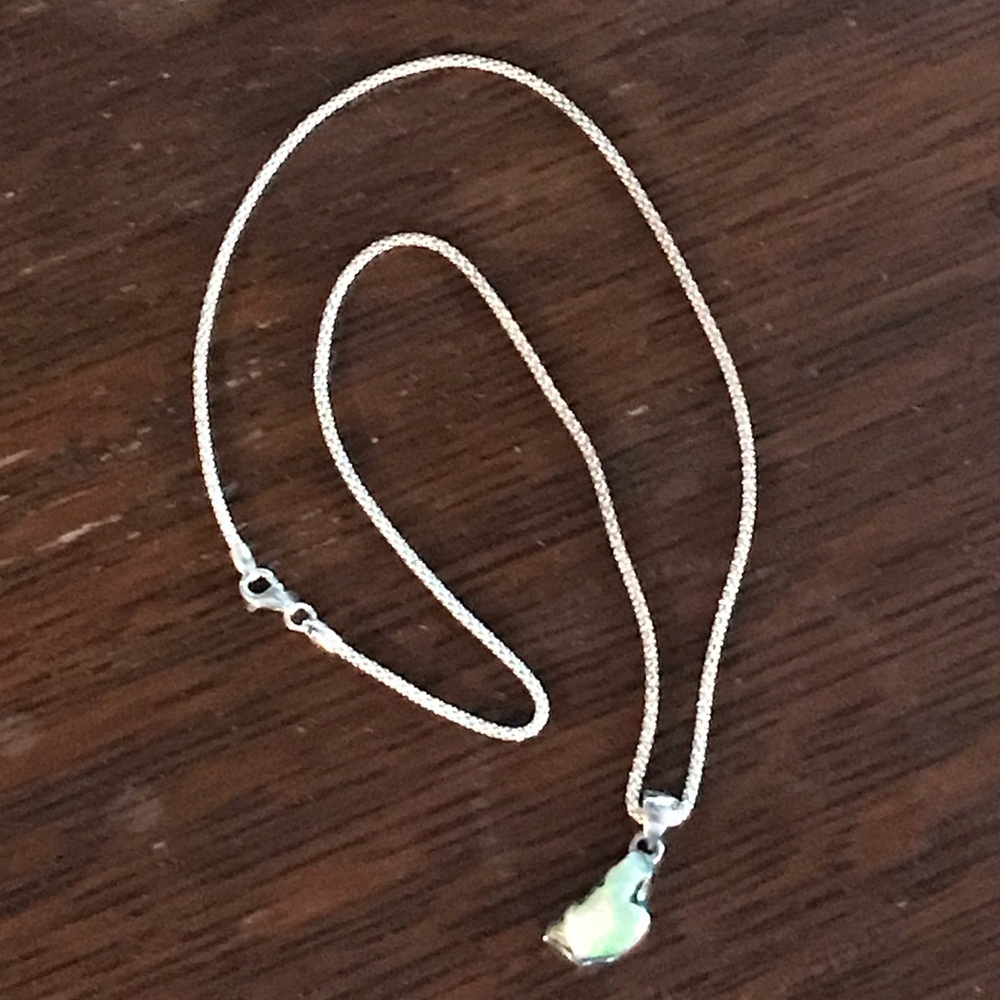 Sterling Silver Necklace with Opal Pendant
